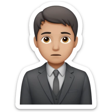 a liittle tired and frustrated entepreneur (only his face). with suit and only a little bit emotional face. young entepreneurs with various suits, but in classic colours. sticker