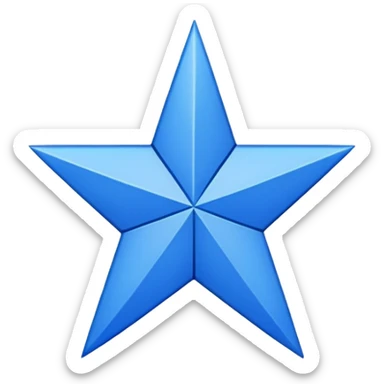 Make a blue star with black right Mark inside sticker