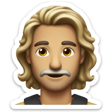 An Italian man with a sharp jawline and long hair  sticker