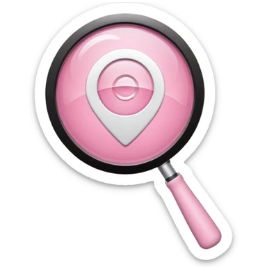 mix light pink dark pink and white girly wifi internet logo with a magnifying glass sticker