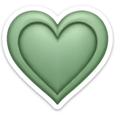 sage green heart, hand drawn, sketched sticker