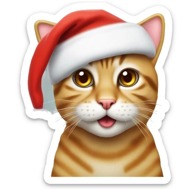 gatito atigrado con gorro de santa Claus sticker