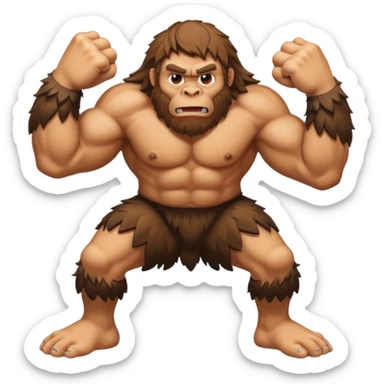 Can you make a emoji of a Neanderthal  with his knuckles dragging on the ground? sticker