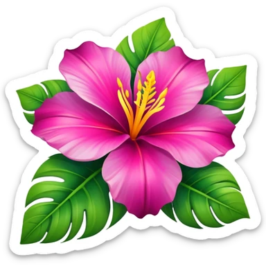 Exotic tropical flower sticker