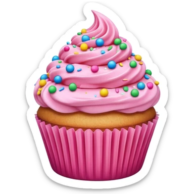 A cupcake with pink icing sticker