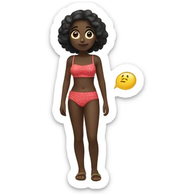 I want a small girl with dark hair on a beach with a text bubble saying I’m on holiday no matter what’s going on! sticker