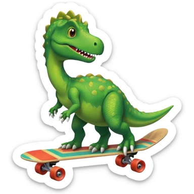 Dinosaur on a skateboard sticker