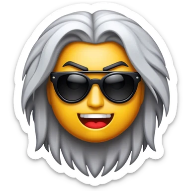 Cinematic Realistic Rock 'n' Roll Pop Culture Emoji, depicted with a dynamic portrayal of the rebellious spirit of rock music rendered with bold textures and vibrant, edgy lighting. sticker