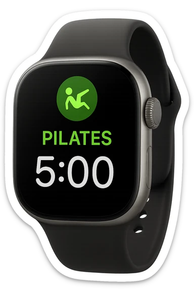 smartwatch con modalità attiva di pilates che segna 5 ore di pilates, REALISTICA 4K sticker