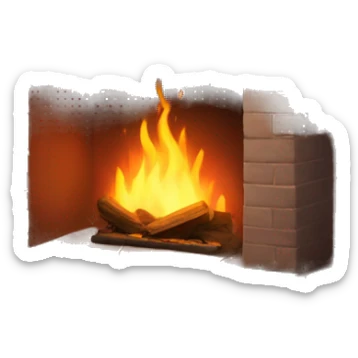 Cozy fireplace sticker