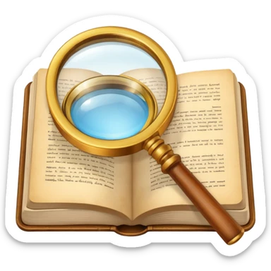Magnifying glass with a book sticker