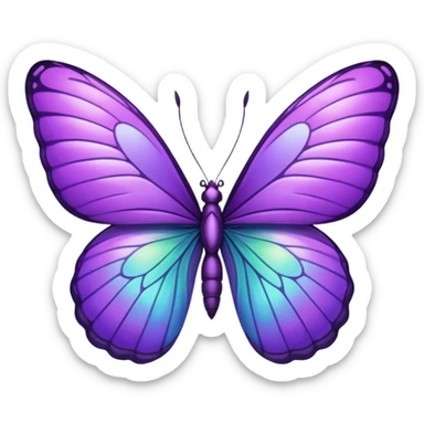 Purple butterfly in emoji sticker