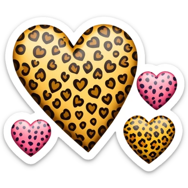 Hearts with leopard print  sticker