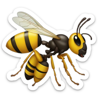 ants stinging an wasp sticker