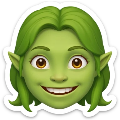 Fiona from Shrek, green ogre girl, happy sticker