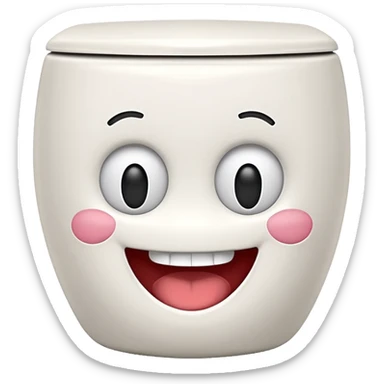 skibidi toilet with a silly face sticker