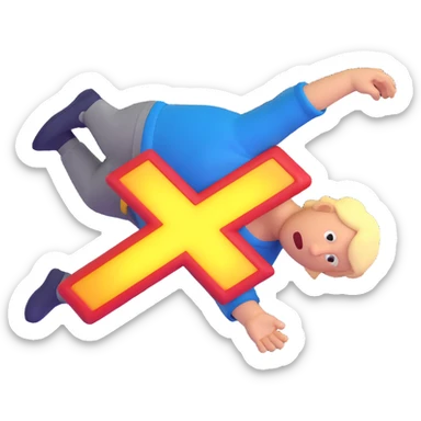 Chris griffin falling with glowing X on side  sticker