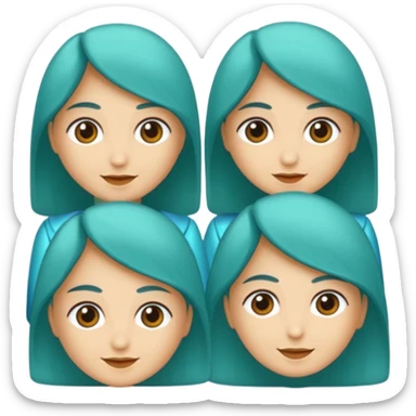 mavi yeşil ve turkuaz renk karışımlı bir madalya sticker