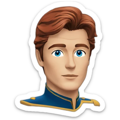 alain delon young space captain blue eyes neat red hair sticker
