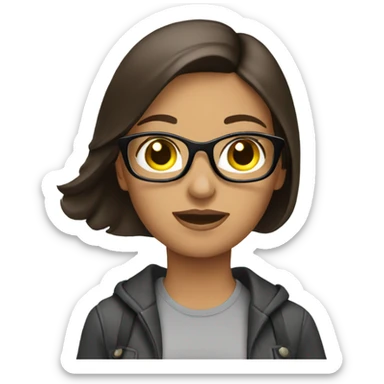 Brunette shopping sticker