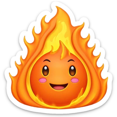create an emoji of a little lava flow, no face just the lava, no volcano, something like a stain sticker