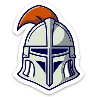 antique medieval helmet with light rust and battle-worn appearance sticker