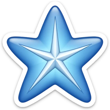 White tick in blue star  sticker