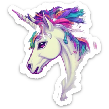 Trippy Zombie Pegasus unicorn psychedelic flowers floral groovy art neon rave raving sticker