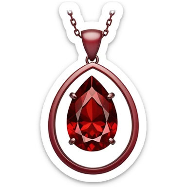 red garnet pendant as a talisman of grounding and rebirth, glowing with magic and strength sticker
