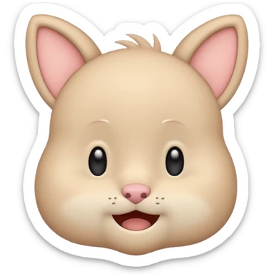 Cute animal character emoji, looking awkward and embarrassed. 
Scratching back of their head. 
Nervous smile, slight blush, eyes looking away. 
Small timid posture. 
Simple 2D flat style, pastel colors, clean outline, transparent background. sticker