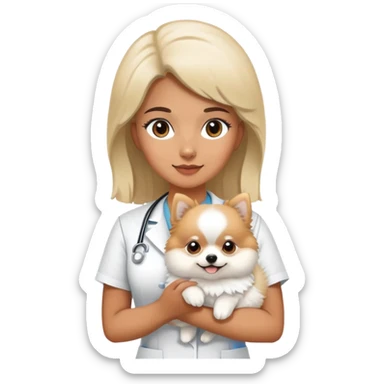 brazilian veterinary nurse with lulu pomeranian sticker