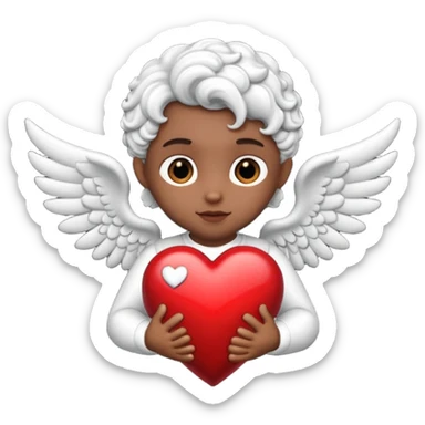 black cupid heart sticker