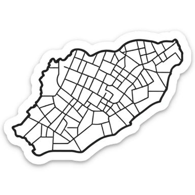 minimalist outline map of Sicily on paper, clean cartographic view sticker