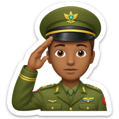 Soldado do Exército Brasileiro fazendo continência sticker