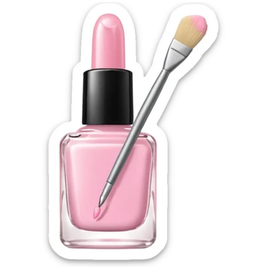 light pink nail polish bottle open brush sticker