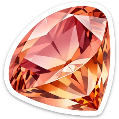Padparadscha sapphire gemstone with unique salmon pink-orange color and brilliant facets sticker