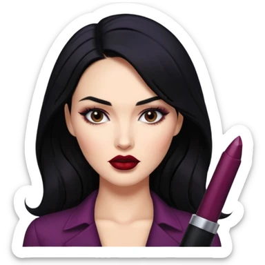 “Emoji girl, femme fatale, black hair. megan fox vibes sticker