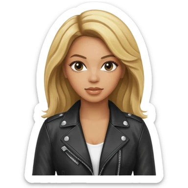 beyonce blonde hair jane wear leather jacket sticker