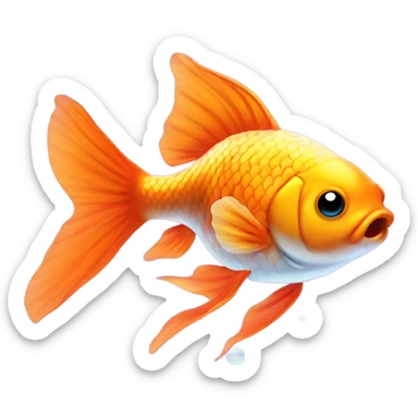 goldfish with bubbles coming out of its mouth sticker