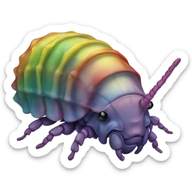 Rainbow isopod sticker