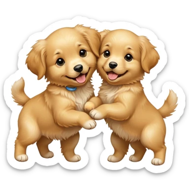 Two puppy best friends super super cute and excited sticker