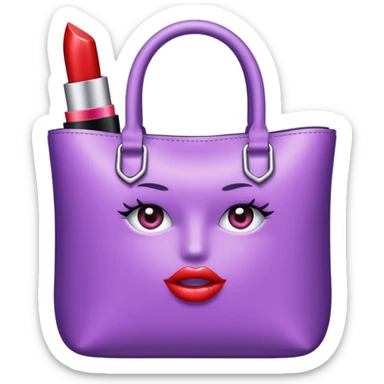 cosmetics (lipstick, perfume, mascara,..) in a lavender blink bag and no face  sticker