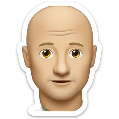 prigoZhin eugene points back in camouflage uniforms bald head speak mobile phone sticker