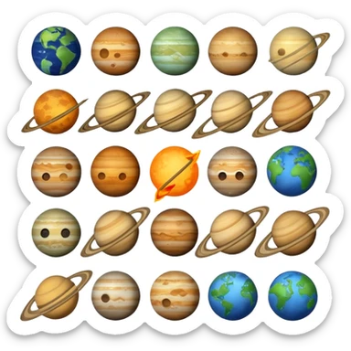 12 planets emojis I need a line for each planet mercury sticker