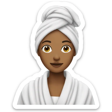 Woman in towel sticker