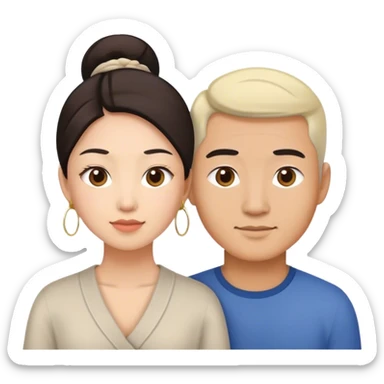 Mix marriage asian and European  sticker