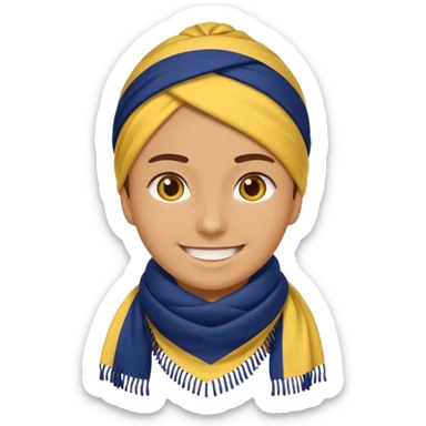 Fenerbahçe themed emoji, yellow and navy blue scarf sticker