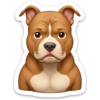 light brown pocket bully facing forwards, head and shoulders sticker