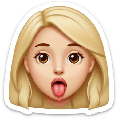 girl with tounge sticking out  sticker