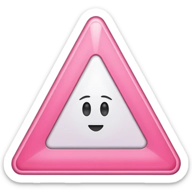 pink triangle with a white border sticker
